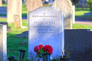 Headstone for Brian Jones grave
