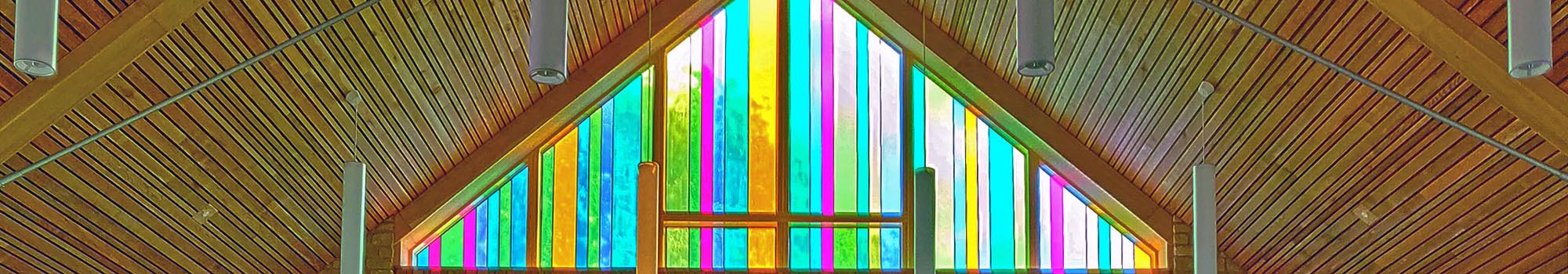 Stained glass window in Oak chapel