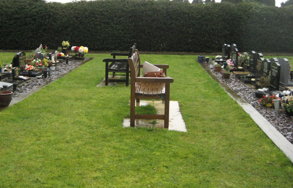 Cremated remains graves in section 10 at Charlton Kings