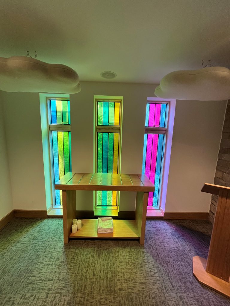 View from the seating within the sanctuary chapel